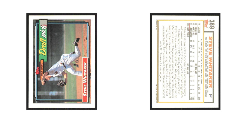 1992 Topps Steve Whitaker #369