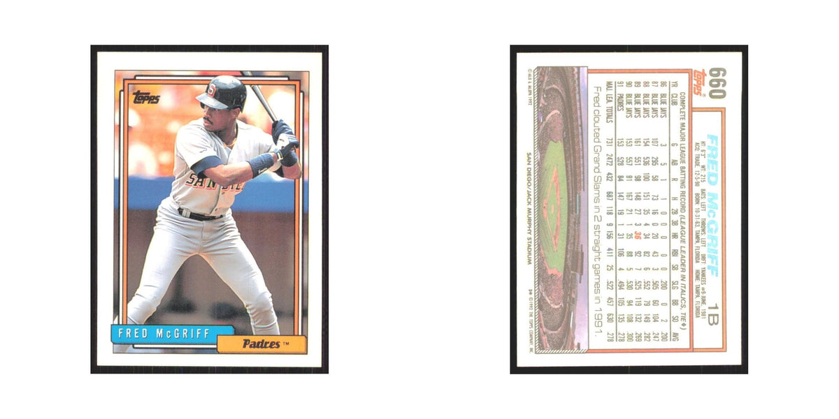 1992 Topps Fred McGriff Padres #660