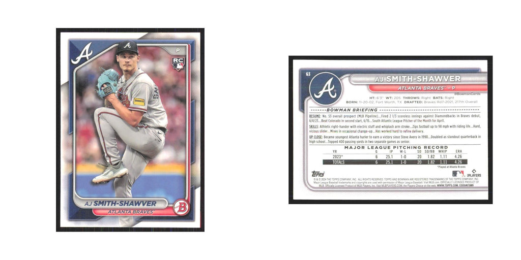 2024 Bowman AJ Smith-Shawver RC Braves #63