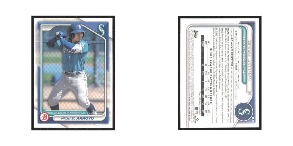 2024 Bowman Prospects Michael Arroyo Mariners #BP-97