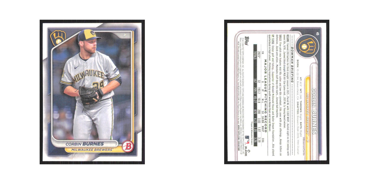 2024 Bowman Corbin Burnes Brewers #45