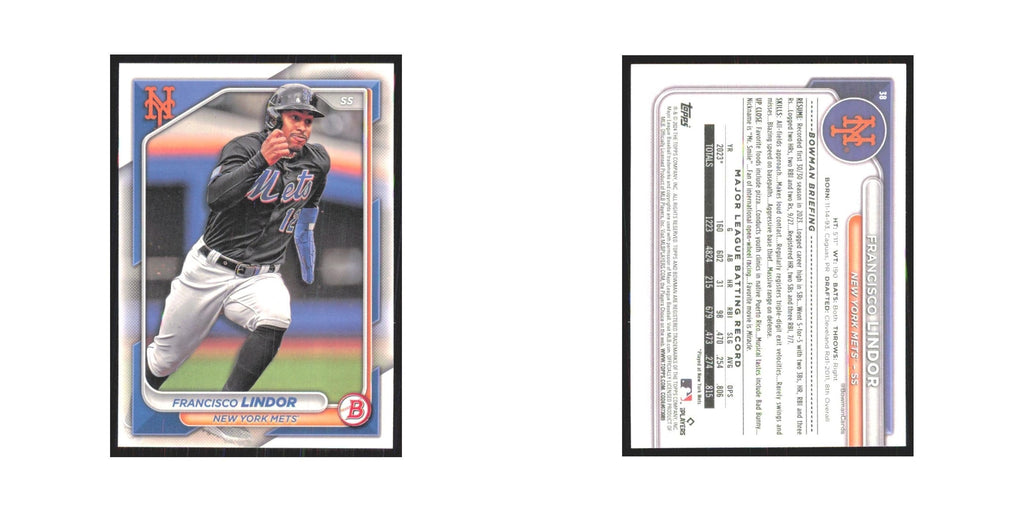2024 Bowman Francisco Lindor Mets #38