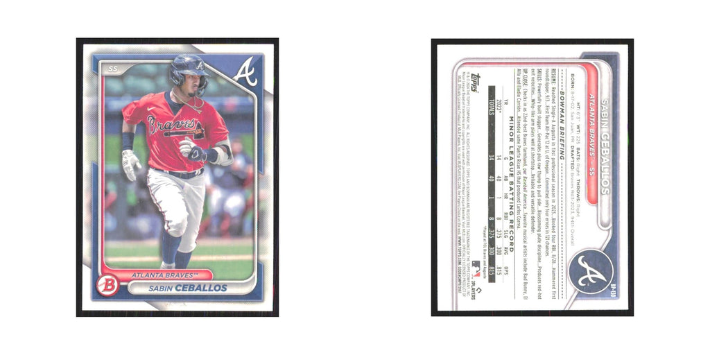 2024 Bowman Prospects Sabin Ceballos Braves #BP-130