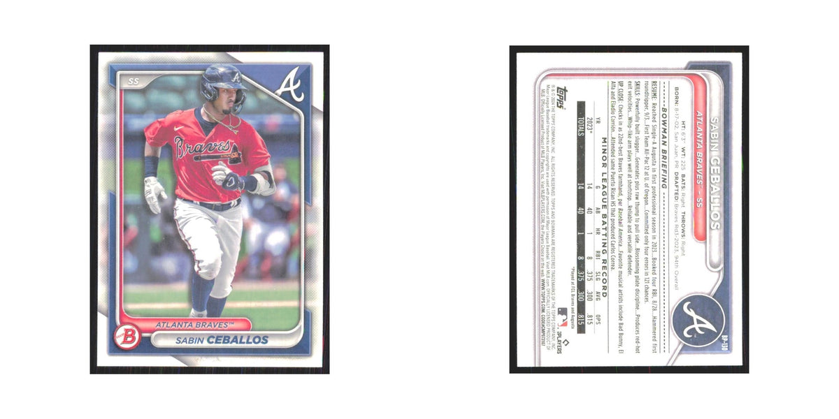 2024 Bowman Prospects Sabin Ceballos Braves #BP-130