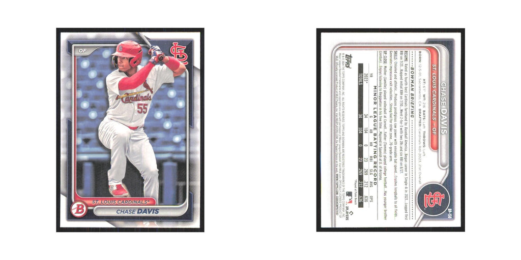2024 Bowman Prospects Chase Davis Cardinals #BP-150