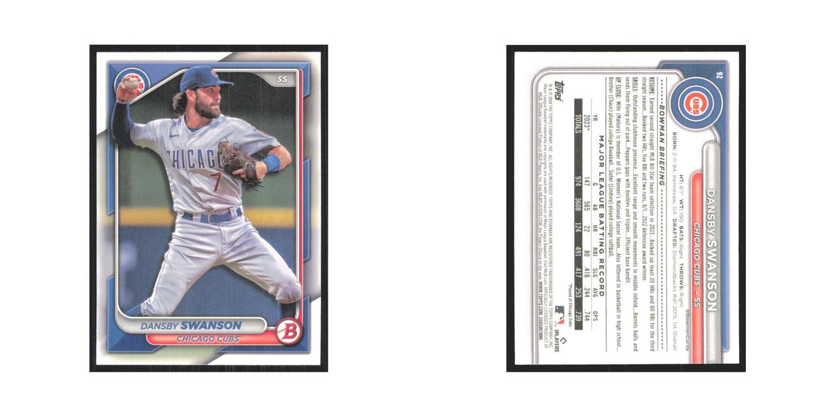 2024 Bowman Dansby Swanson Cubs #92