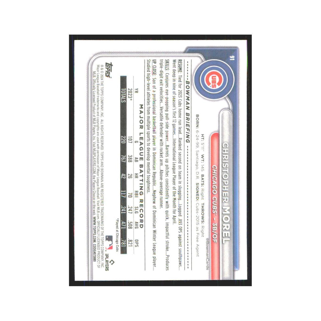 2024 Bowman Christopher Morel Cubs #91