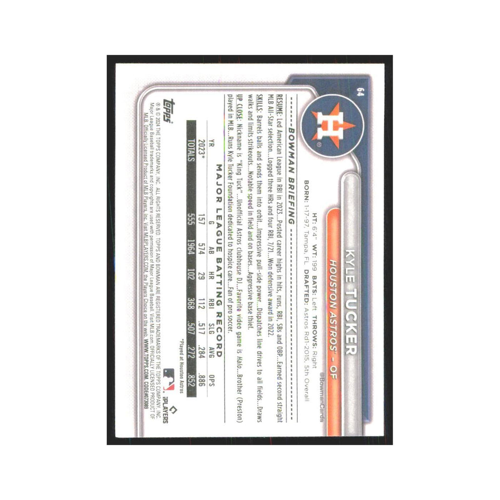 2024 Bowman Kyle Tucker Astros #64