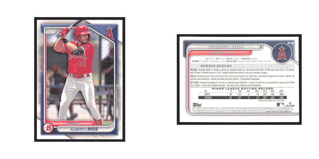 2024 Bowman Prospects Alberto Rios Angels #BP-98