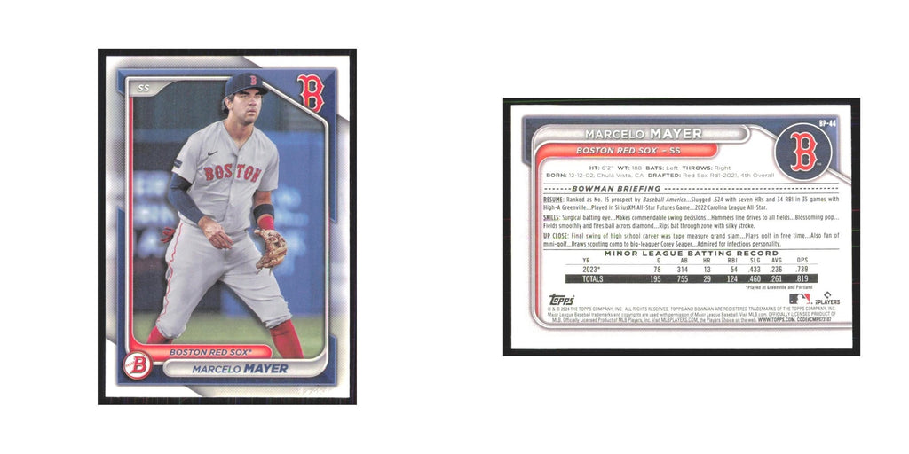 2024 Bowman Prospects Marcelo Mayer Red Sox #BP-44