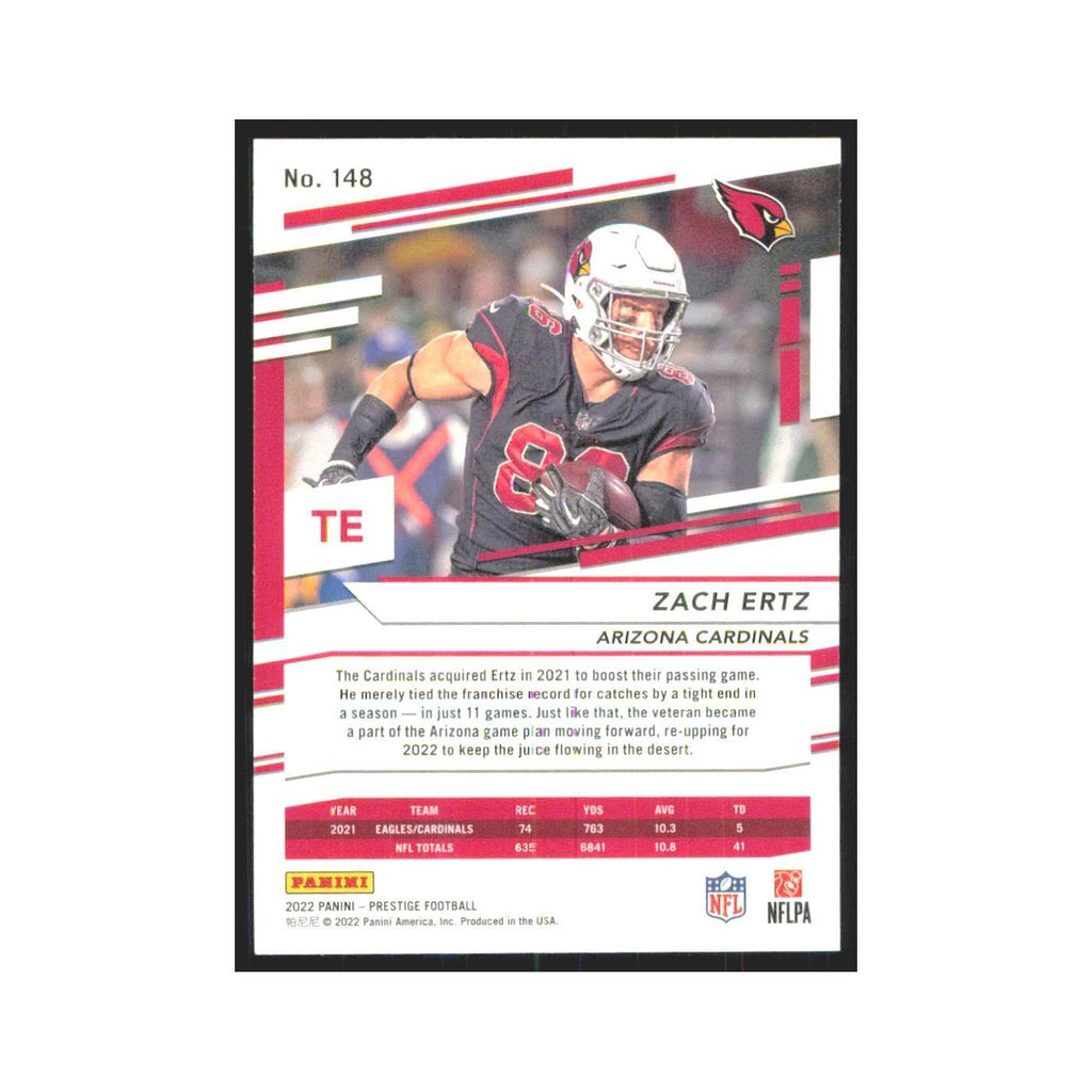 2022 Panini Prestige Zach Ertz Cardinals #148