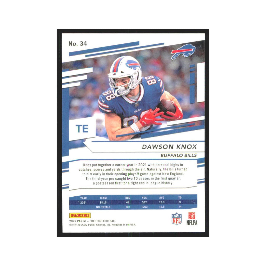 2022 Panini Prestige Dawson Knox Bills #34