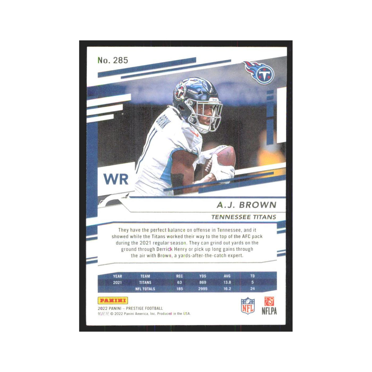 2022 Panini Prestige A.J. Brown Titans #285