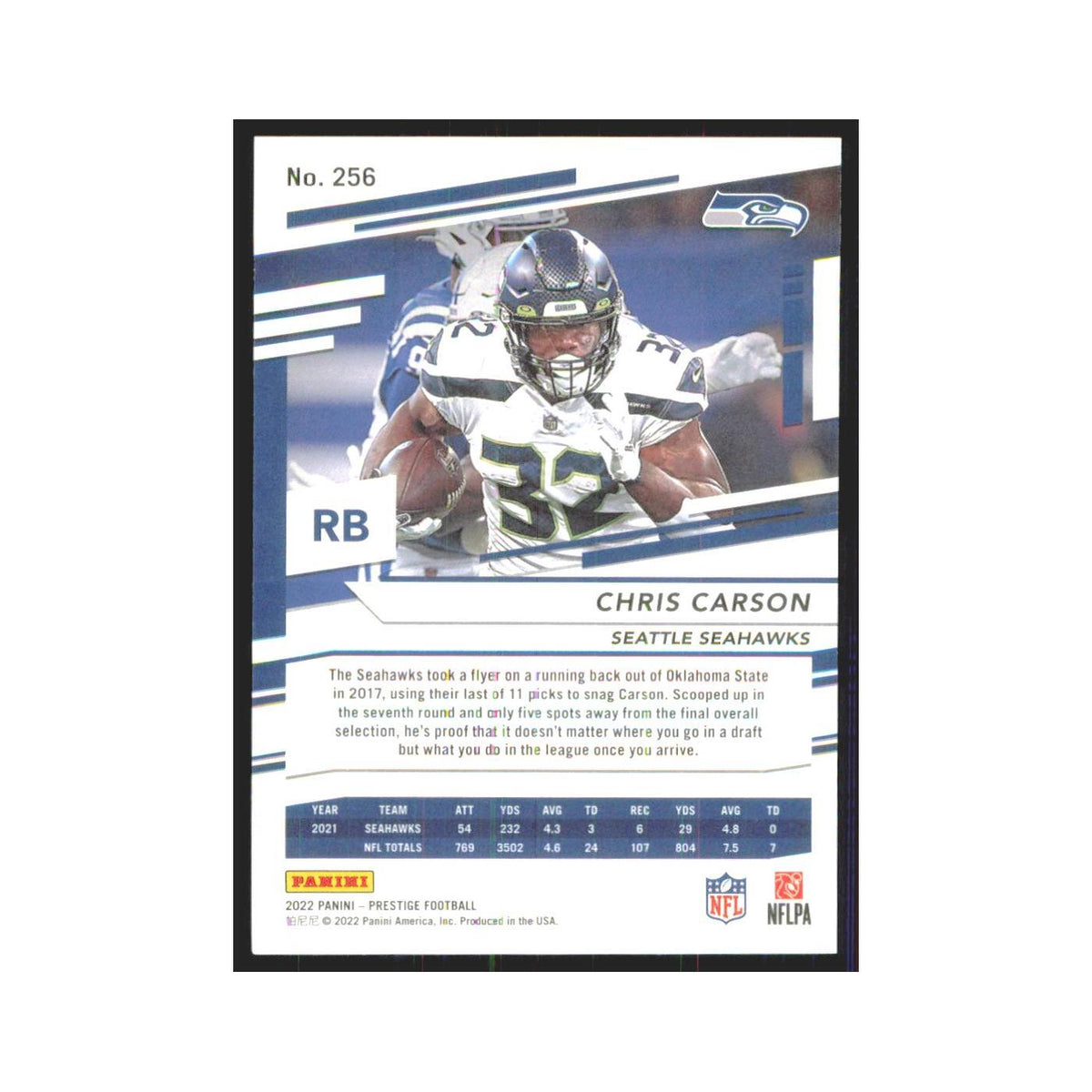 2022 Panini Prestige Chris Carson Seahawks #256