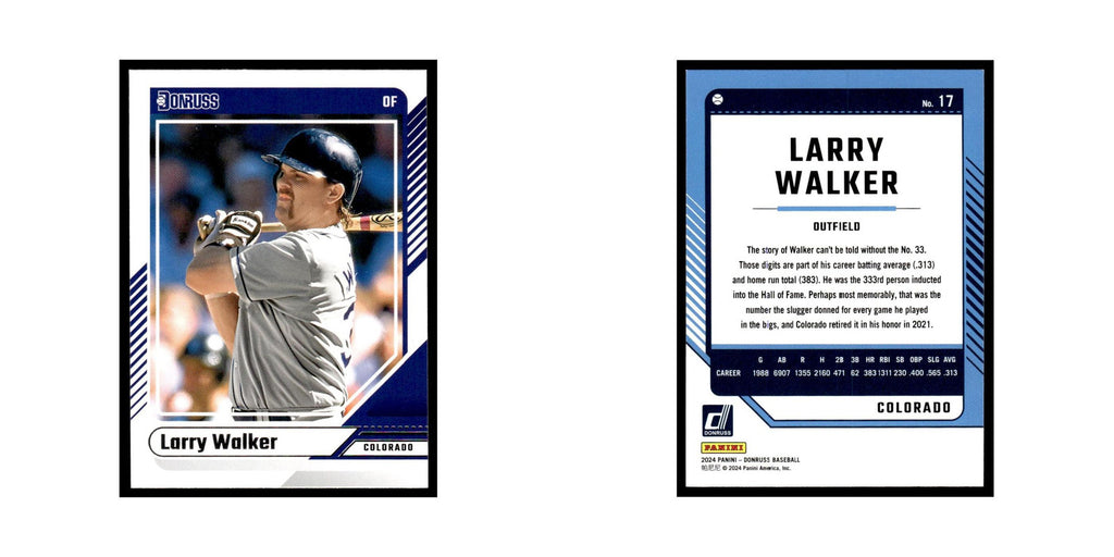 Larry Walker 2024 Donruss #17 Colorado Rockies Baseball Card NM
