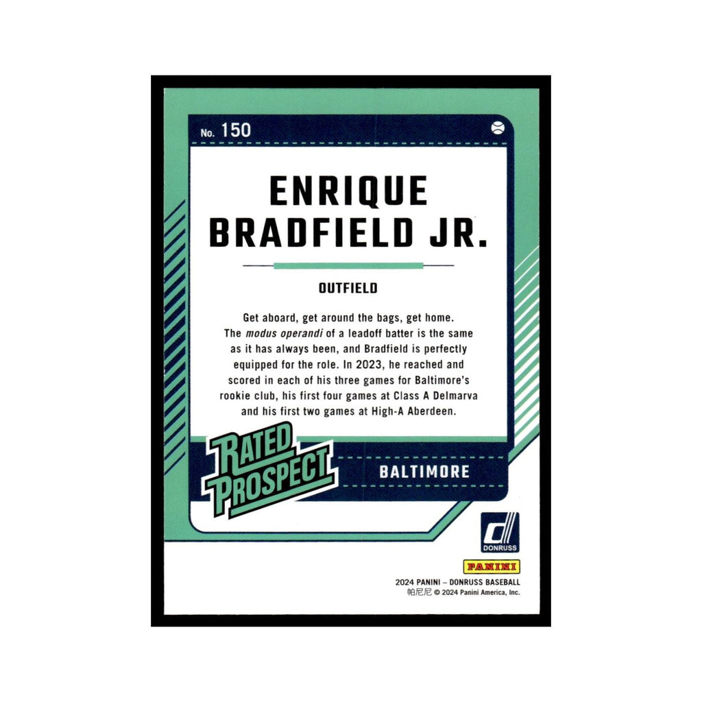 Enrique Bradfield Jr. 2024 Donruss Rated Rookie #150 Baltimore Orioles NM