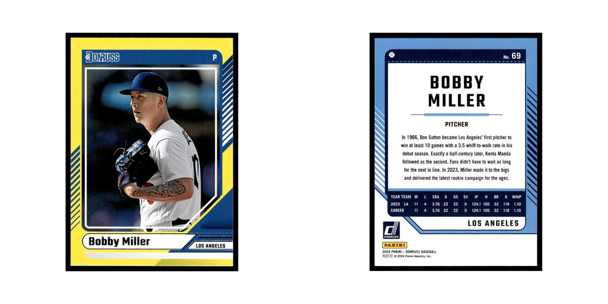 Bobby Miller 2024 Donruss #69 Los Angeles Dodgers Baseball Card NM