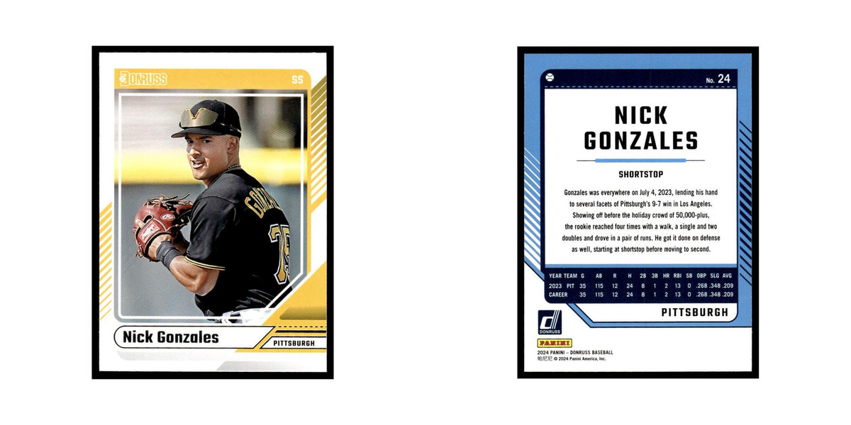 Nick Gonzales 2024 Donruss #24 Pittsburgh Pirates Baseball Card NM