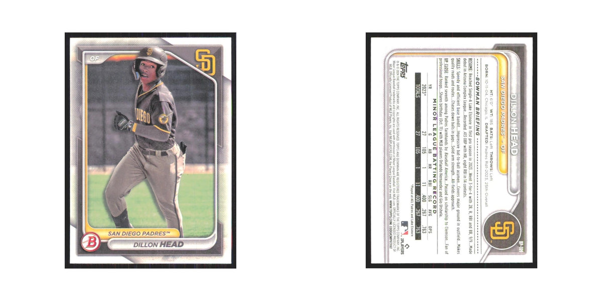 2024 Bowman Prospects Dillon Head Padres #BP-109