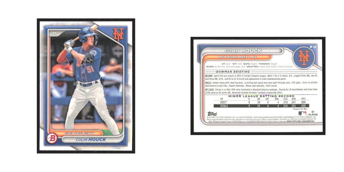 2024 Bowman Prospects Colin Houck Mets #BP-123