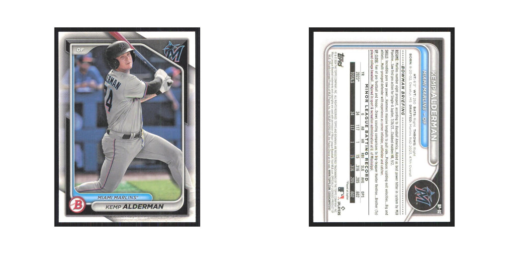 2024 Bowman Prospects Kemp Alderman Marlins #BP-82