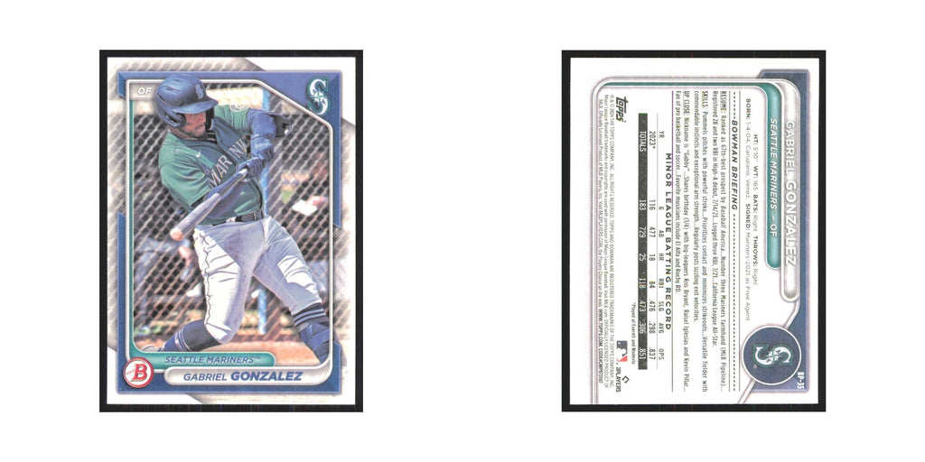 2024 Bowman Prospects Gabriel Gonzalez Mariners #BP-35