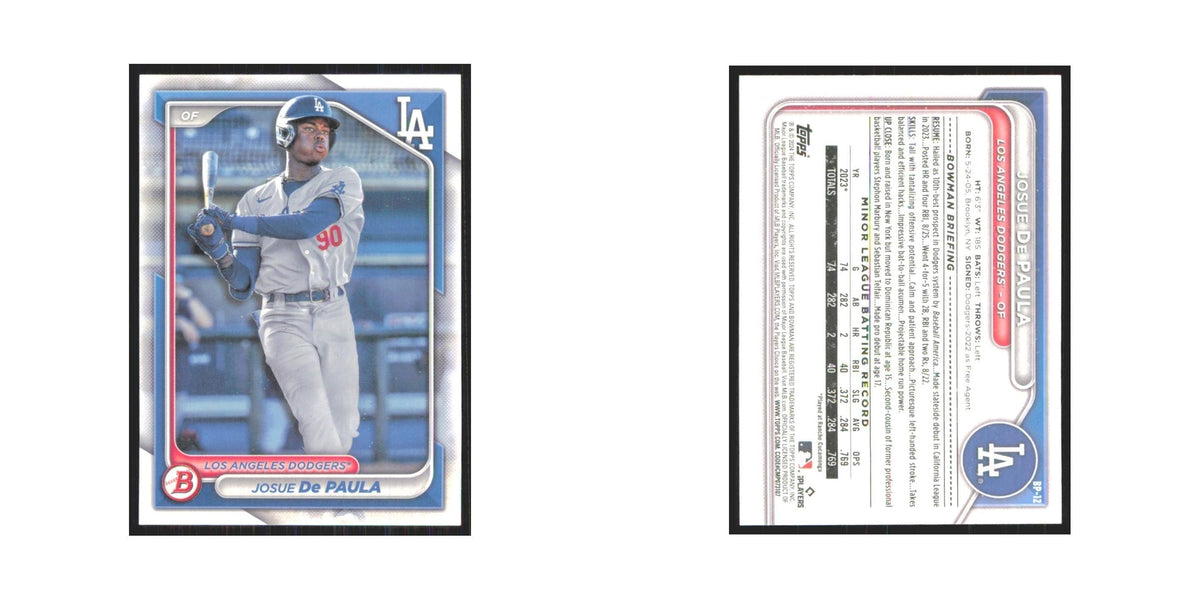 2024 Bowman Prospects Josue De Paula Dodgers #BP-12