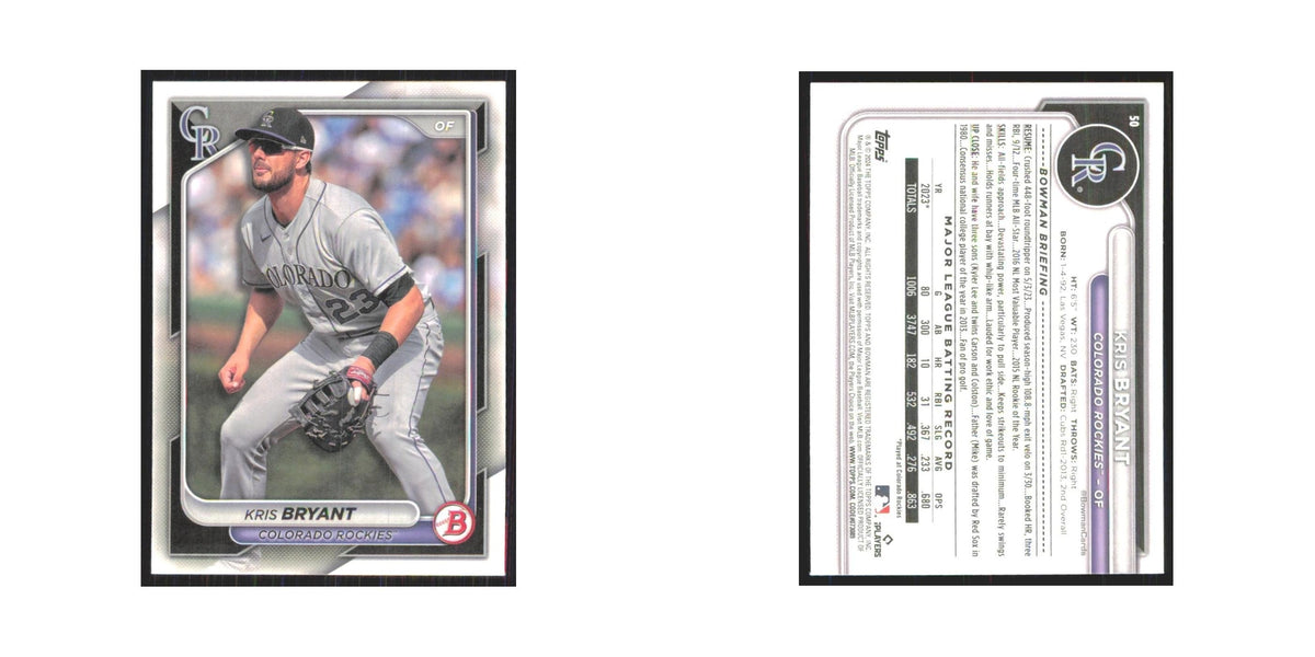 2024 Bowman Kris Bryant Rockies #50