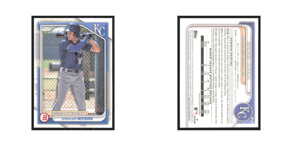 2024 Bowman Prospects Spencer Nivens Royals #BP-37