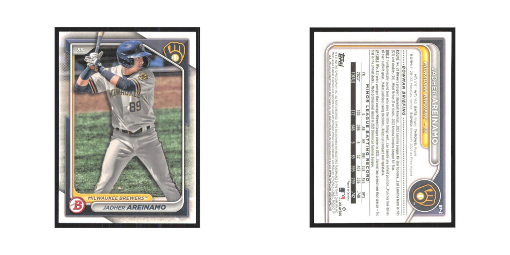 2024 Bowman Prospects Jadher Areinamo Brewers #BP-2