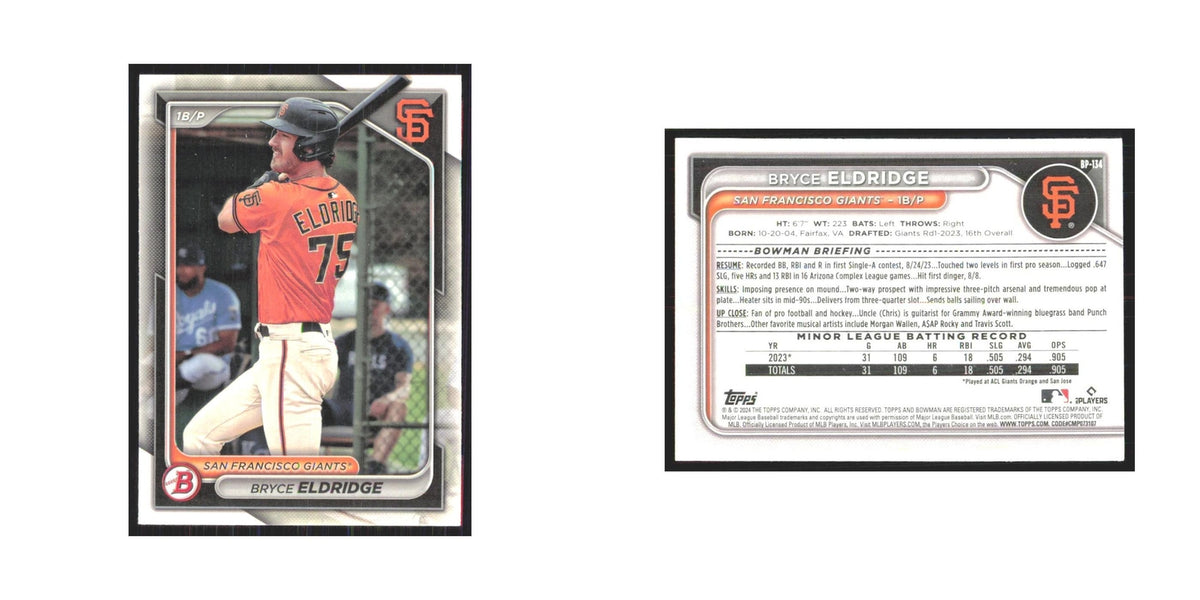 2024 Bowman Prospects Bryce Eldridge Giants #BP-134