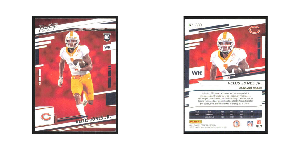 2022 Panini Prestige Velus Jones Jr. RC Bears #389