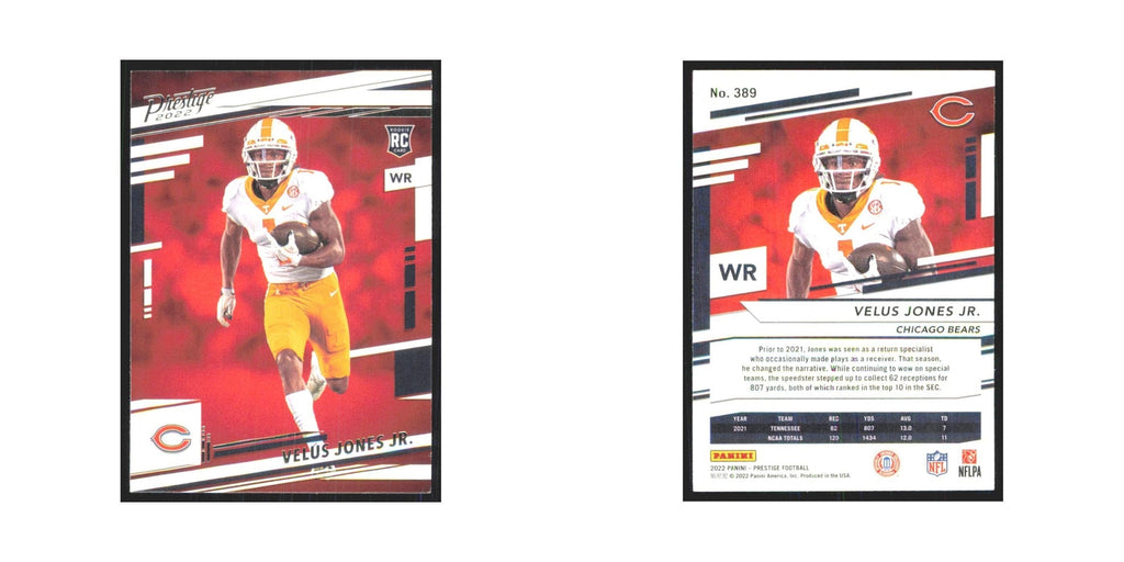 2022 Panini Prestige Velus Jones Jr. RC Bears #389