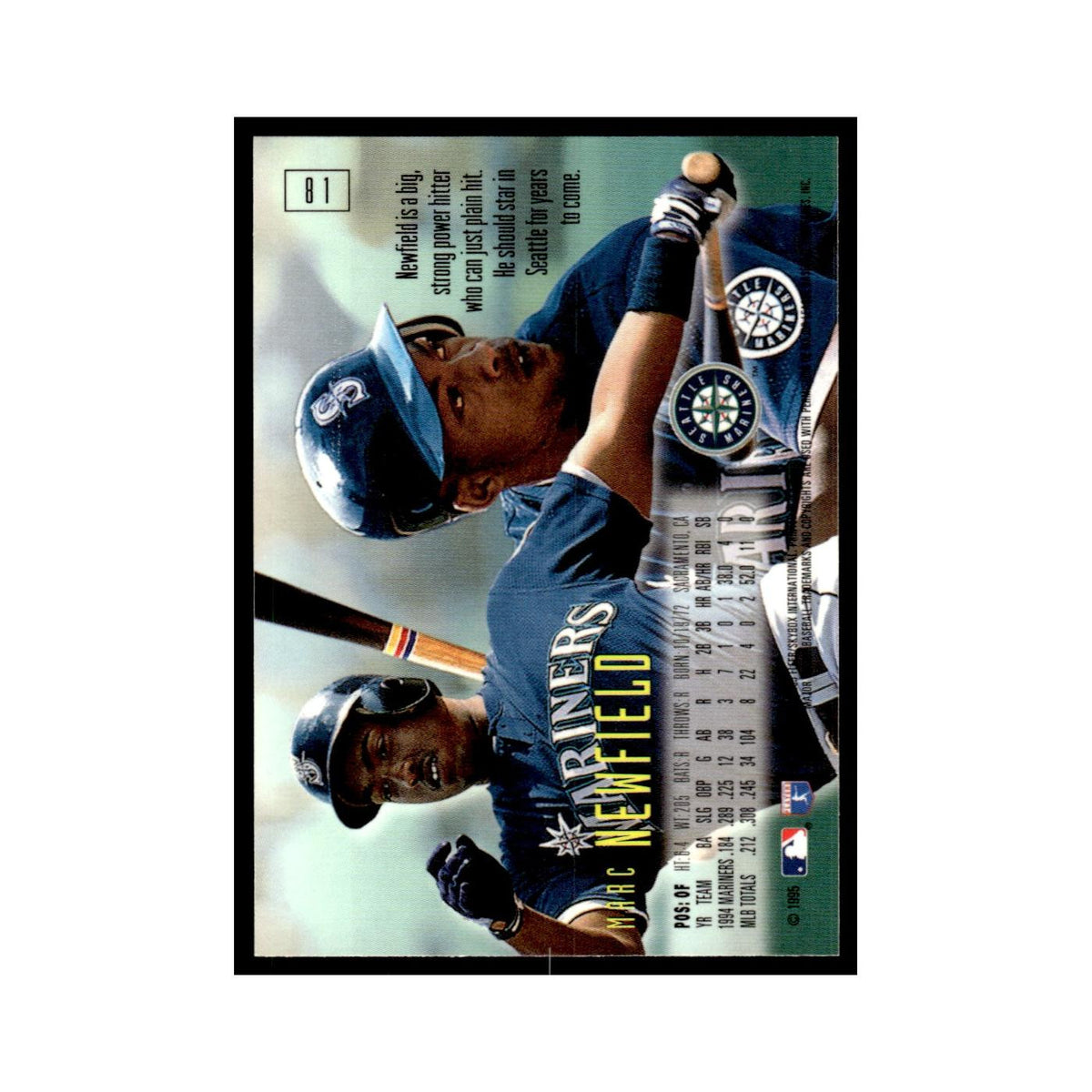 Marc Newfield 1995 SkyBox E-Motion #81 Seattle Mariners Baseball Card NM