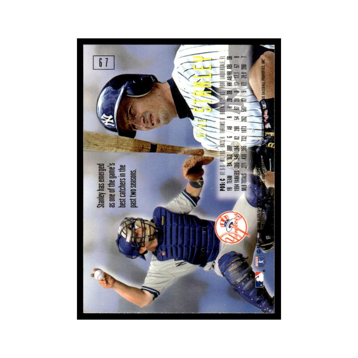 Mike Stanley 1995 SkyBox E-Motion #67 New York Yankees Baseball Card NM