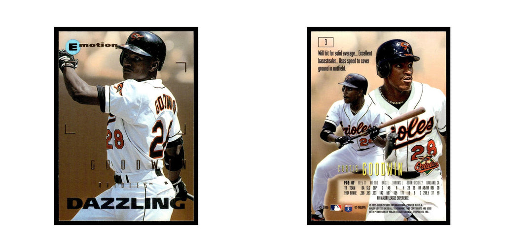 Curtis Goodwin 1995 SkyBox E-Motion #3 Baltimore Orioles Baseball Card NM