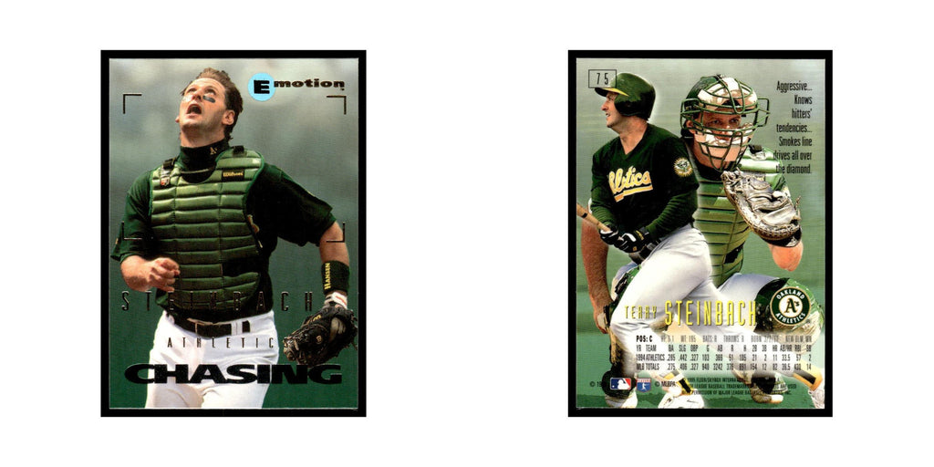 Terry Steinbach 1995 SkyBox E-Motion #75 Oakland Athletics Baseball Card NM