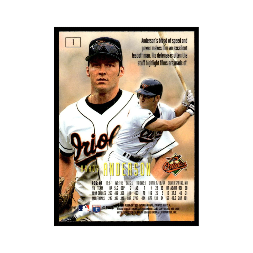 Brady Anderson 1995 SkyBox E-Motion #1 Baltimore Orioles Baseball Card NM