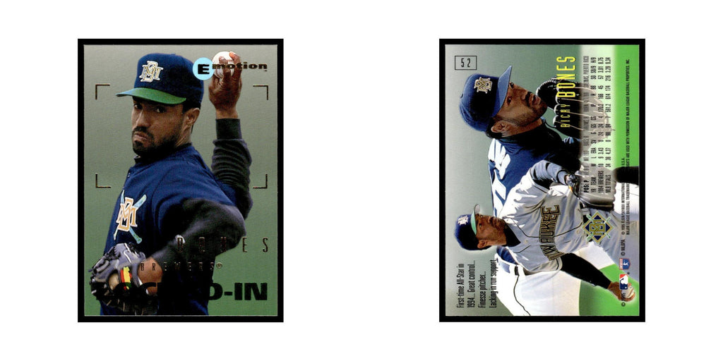 Ricky Bones 1995 SkyBox E-Motion #52 Milwaukee Brewers Baseball Card NM