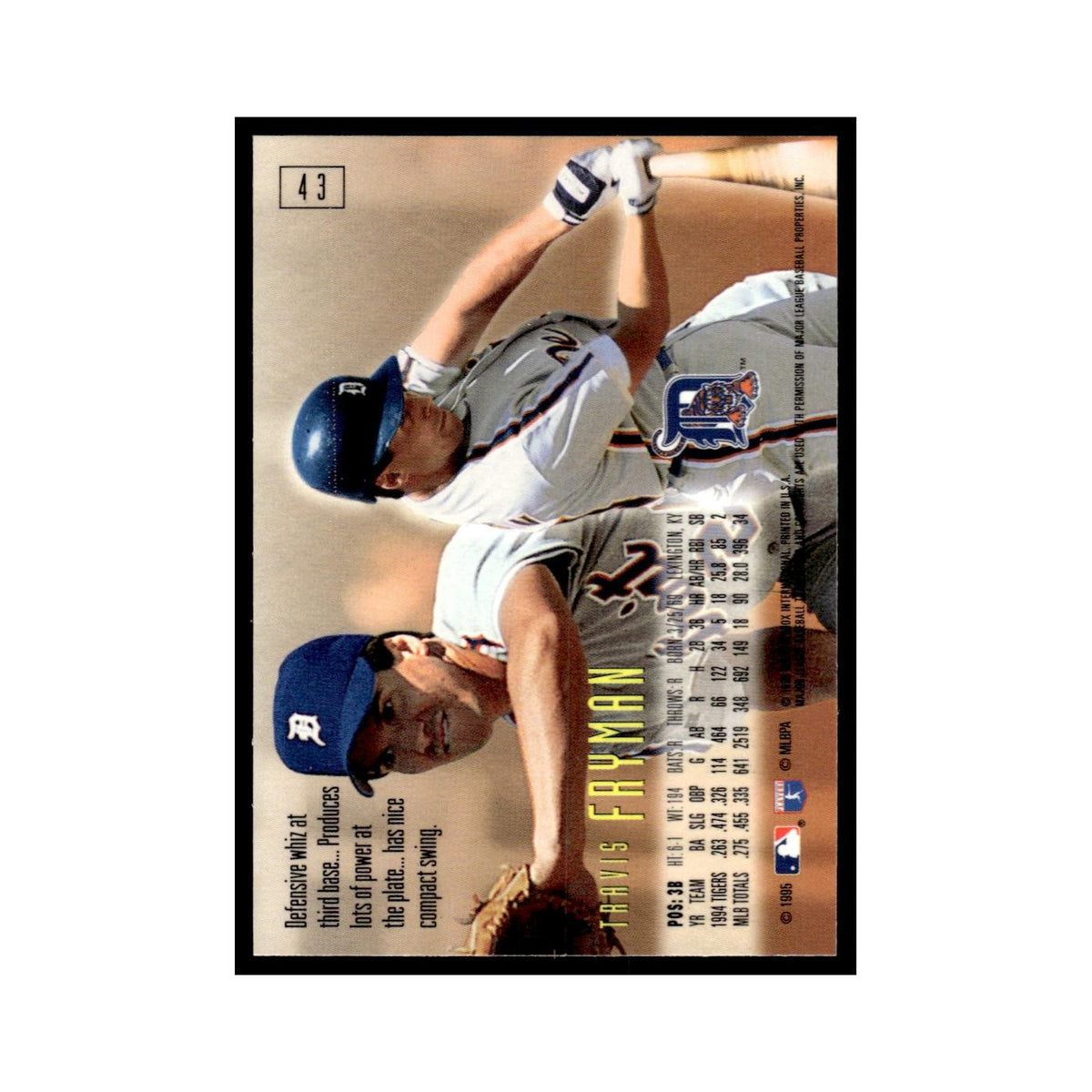 Travis Fryman 1995 SkyBox E-Motion #43 Detroit Tigers Baseball Card NM