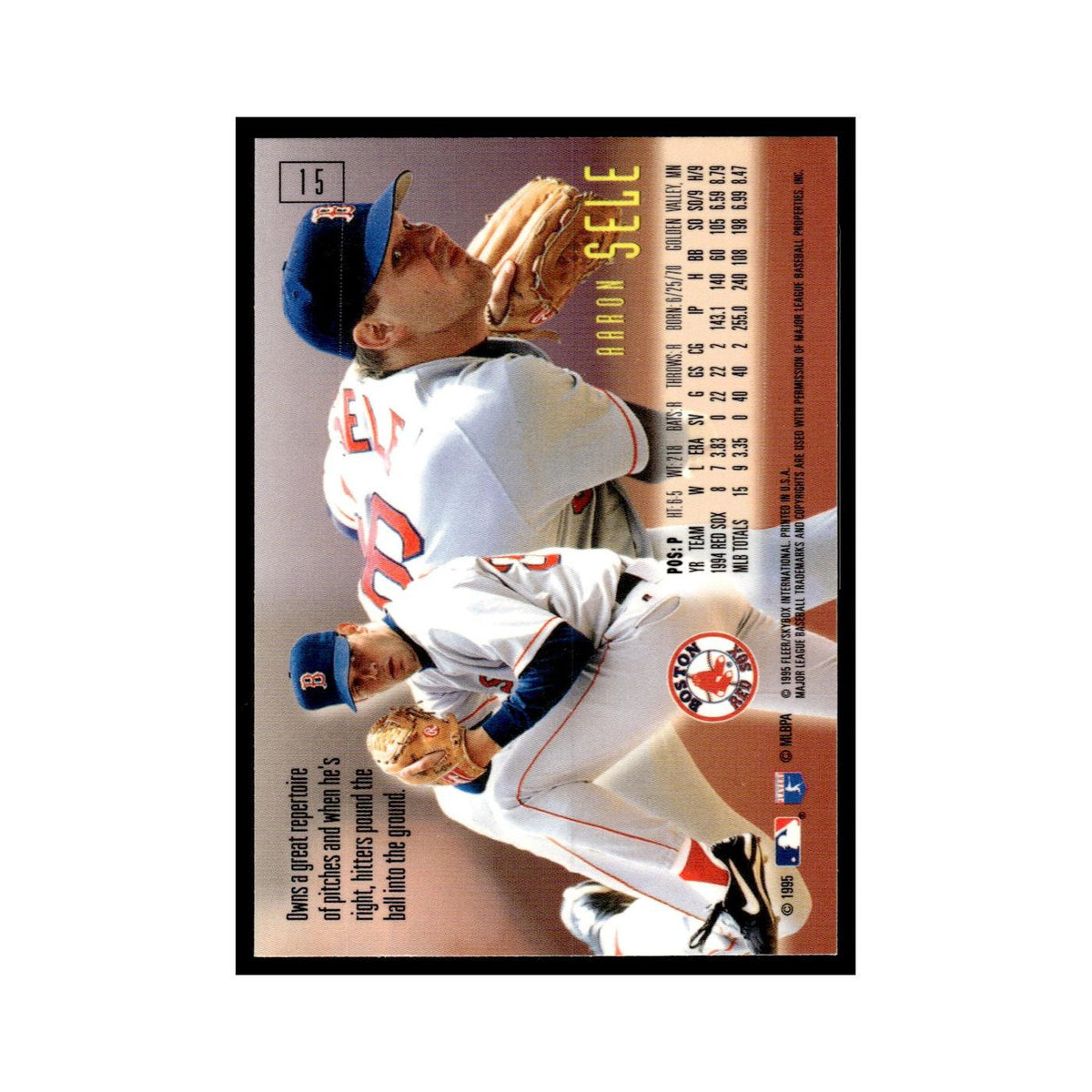 Aaron Sele 1995 SkyBox E-Motion #15 Boston Red Sox Baseball Card NM