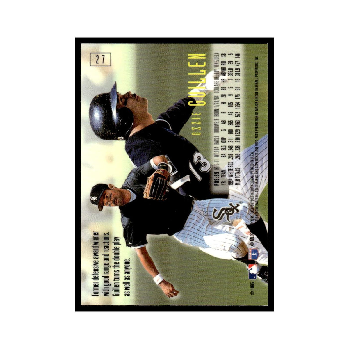 Ozzie Guillen 1995 SkyBox E-Motion #27 Chicago White Sox Baseball Card NM