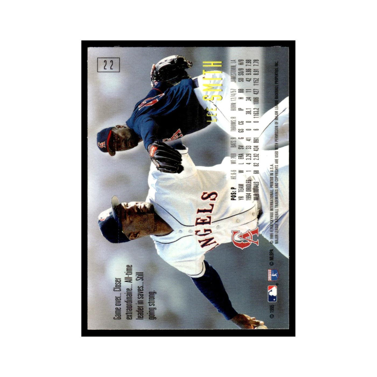 Lee Smith 1995 SkyBox E-Motion #22 California Angels Baseball Card NM