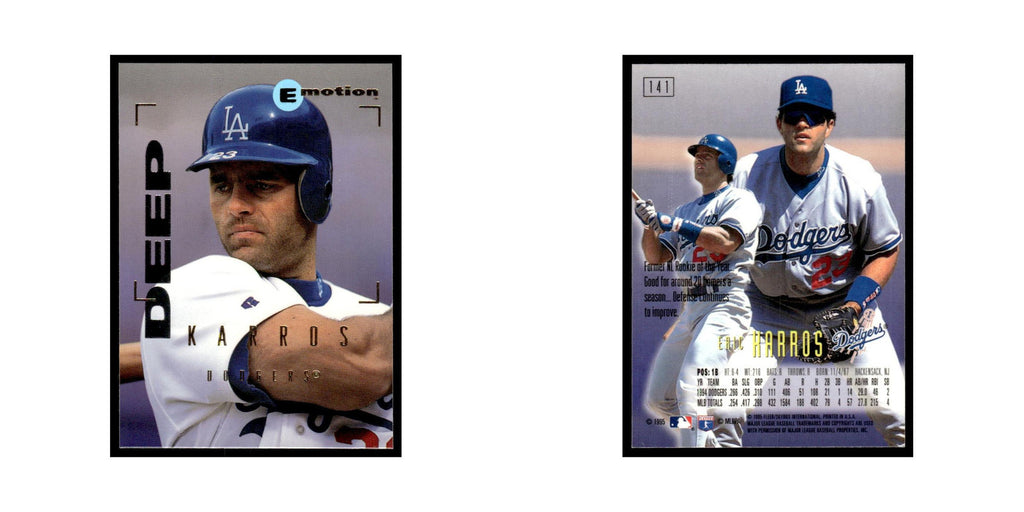 Eric Karros 1995 SkyBox E-Motion #141 Los Angeles Dodgers Baseball Card NM