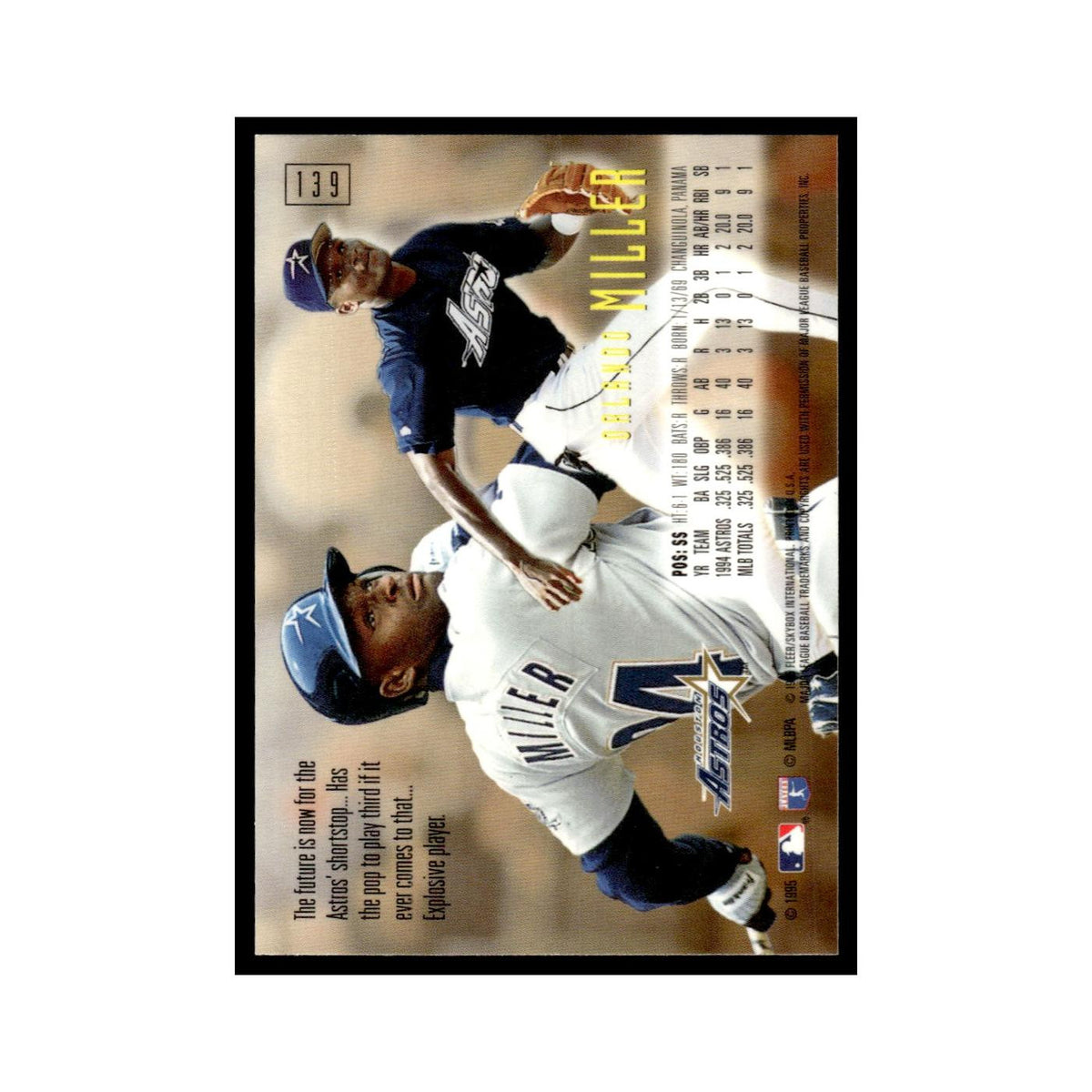 Orlando Miller 1995 SkyBox E-Motion #139 Houston Astros Baseball Card NM