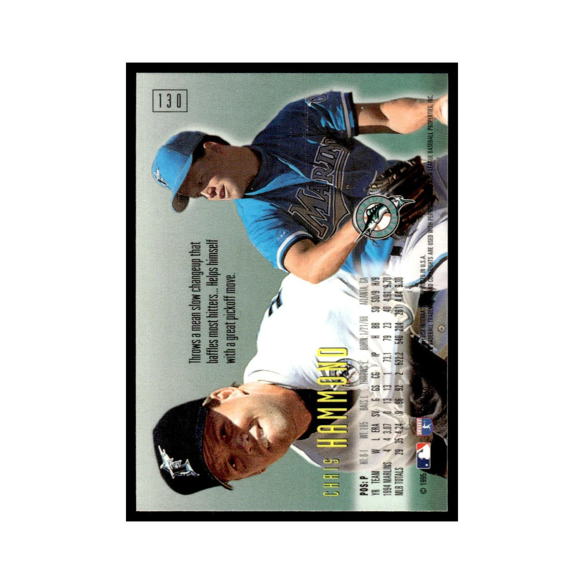 Chris Hammond 1995 SkyBox E-Motion #130 Florida Marlins Baseball Card NM