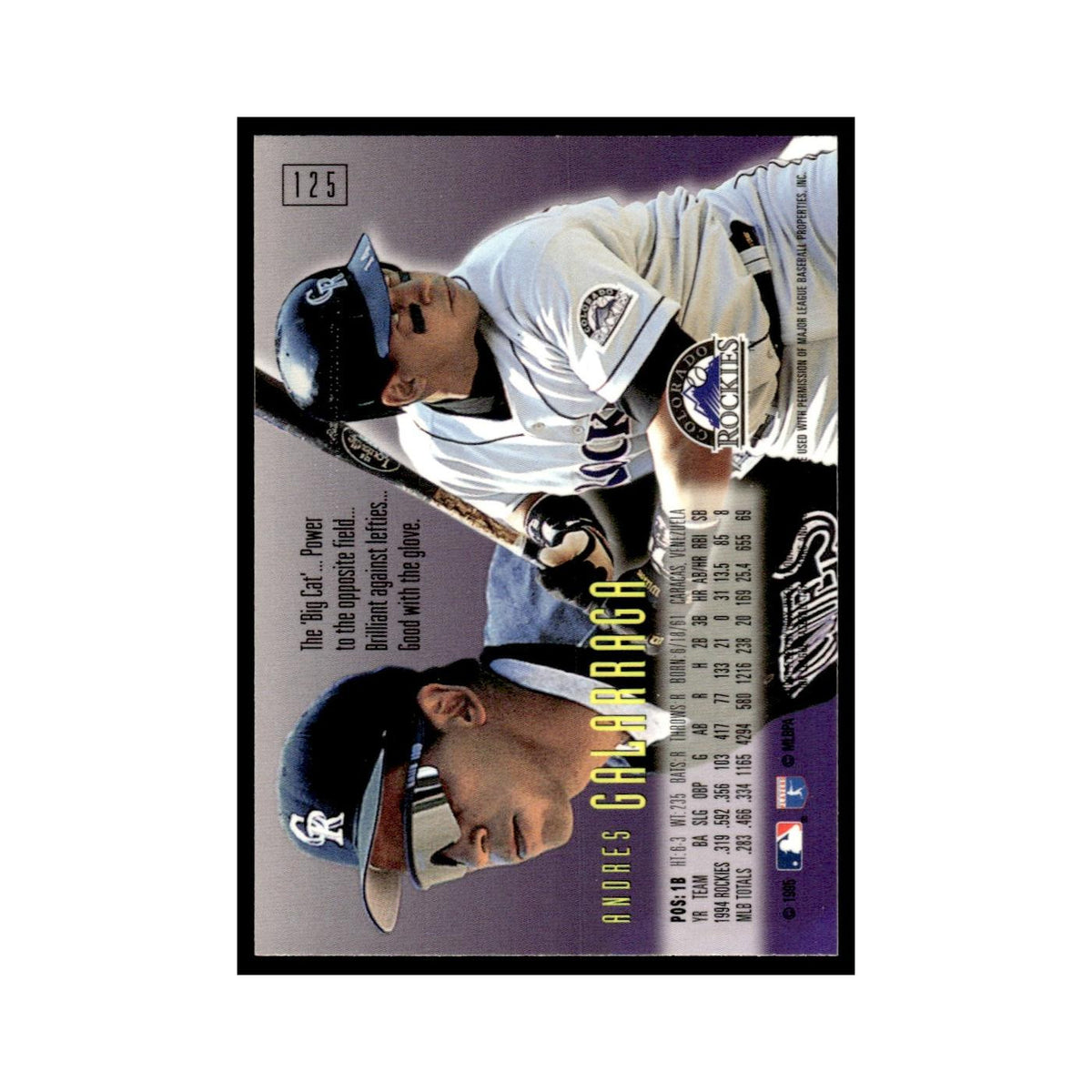 Andres Galarraga 1995 SkyBox E-Motion #125 Colorado Rockies Baseball Card NM