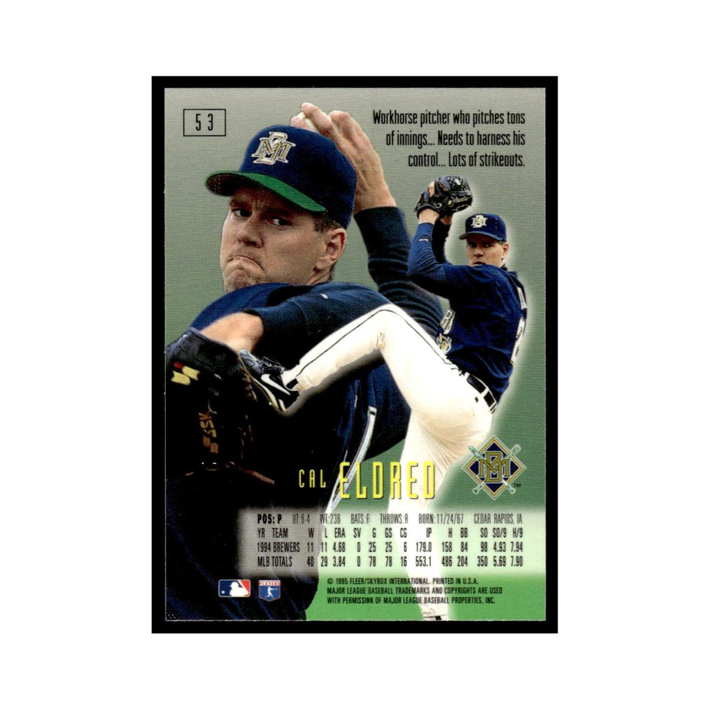 Cal Eldred 1995 SkyBox E-Motion #53 Milwaukee Brewers Baseball Card NM