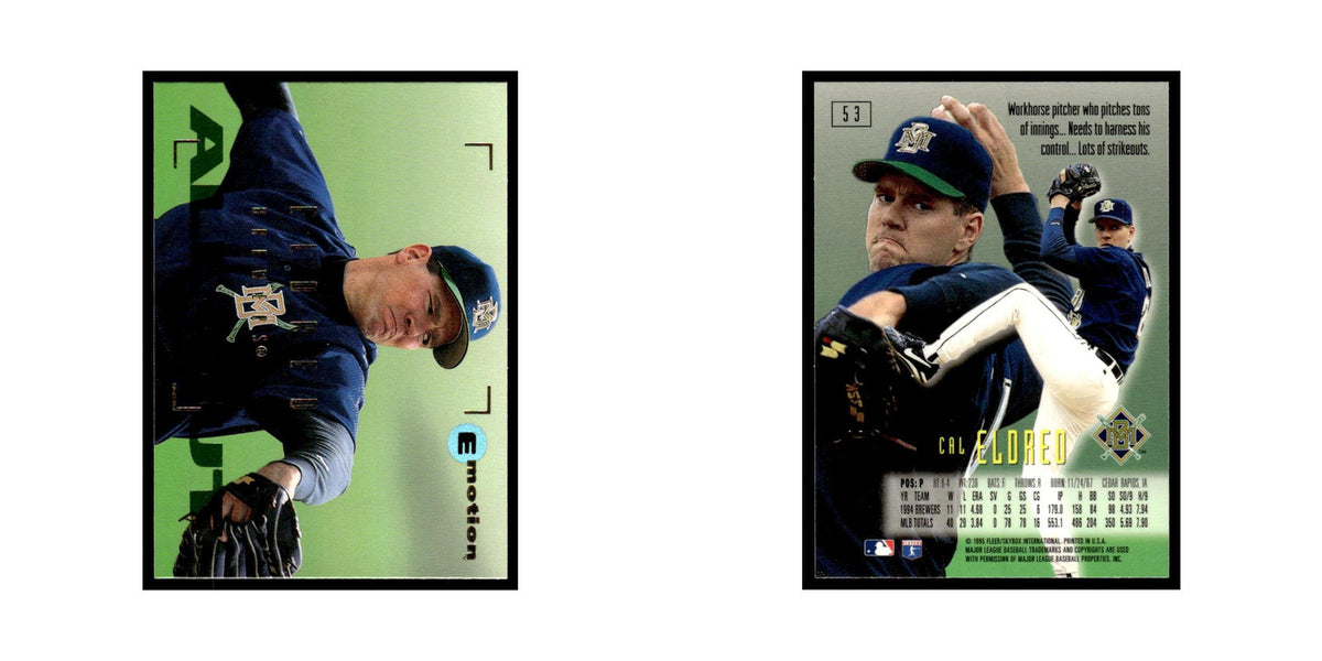 Cal Eldred 1995 SkyBox E-Motion #53 Milwaukee Brewers Baseball Card NM