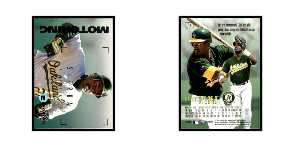 Ruben Sierra 1995 SkyBox E-Motion #74 Oakland Athletics Baseball Card NM
